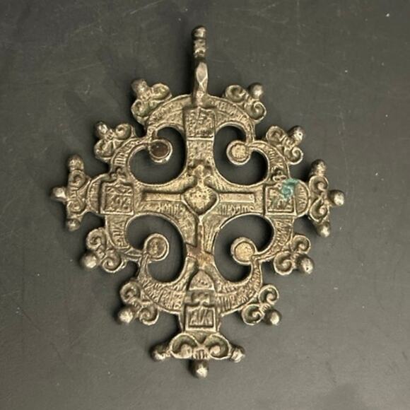 Silver Pectoral Cross Orthodox 17th Century Antique - Picture 5 of 12